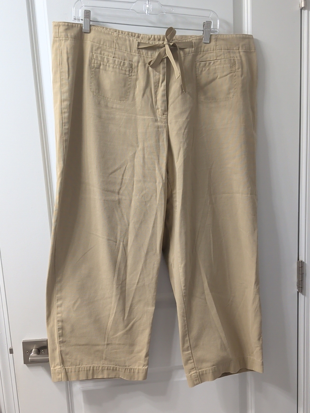 J. Jill Women's Drawstring Wide-Leg Chinos in Tan